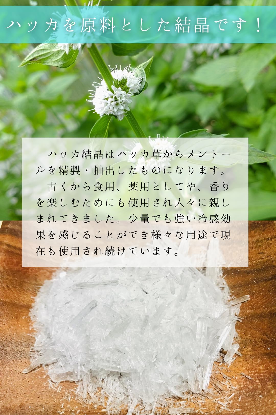 Amazon.co.jp: メントール結晶 100g ハッカ クリスタル 薄荷脳 ハッカ